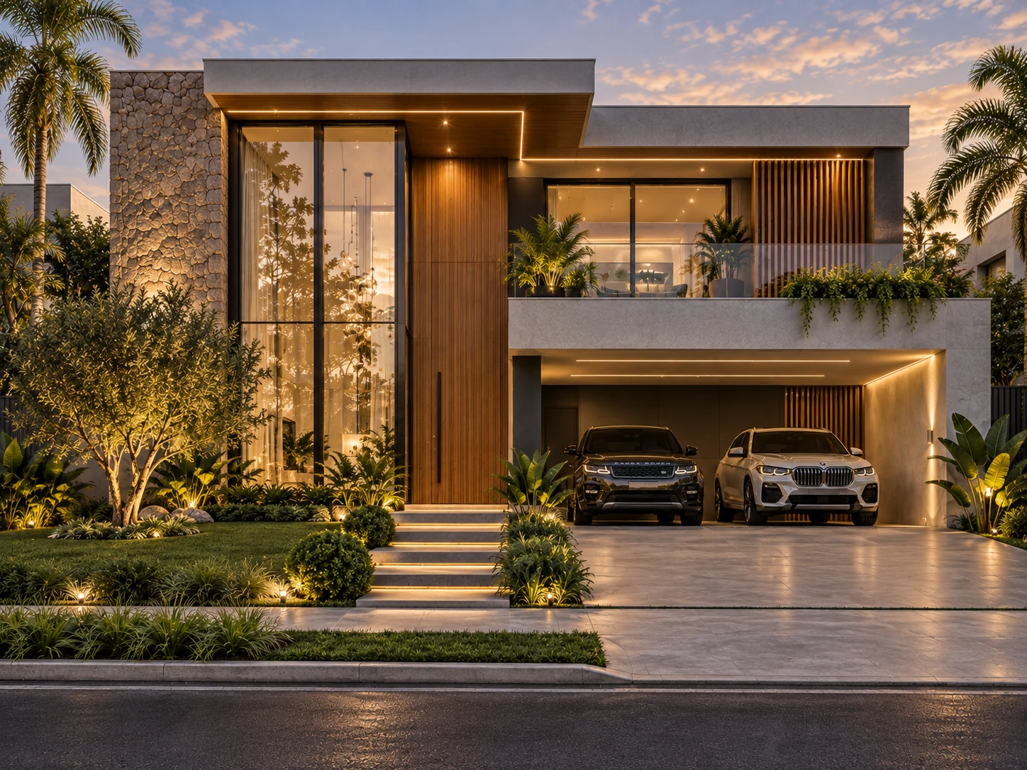 Fachada residencial contemporânea